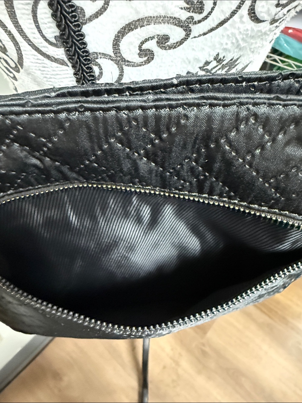 Mona B Black Quilted Crossbody Bag with Gold Hardware - Picture 5 of 10